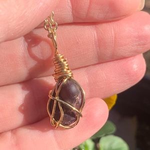 Dainty garnet crystal necklace